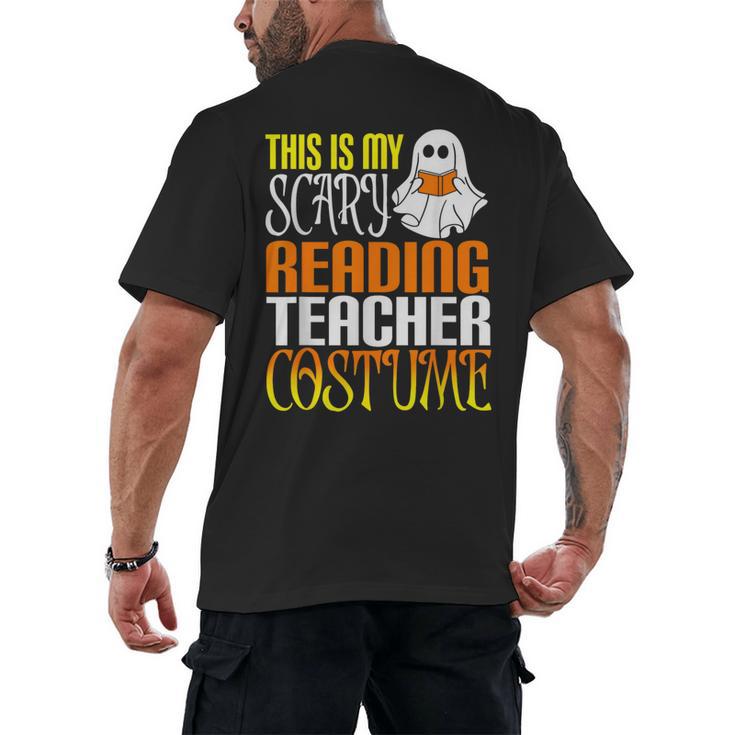 This Is My Scary Reading Teacher Costume Halloween School Men's Back Print T-Shirt