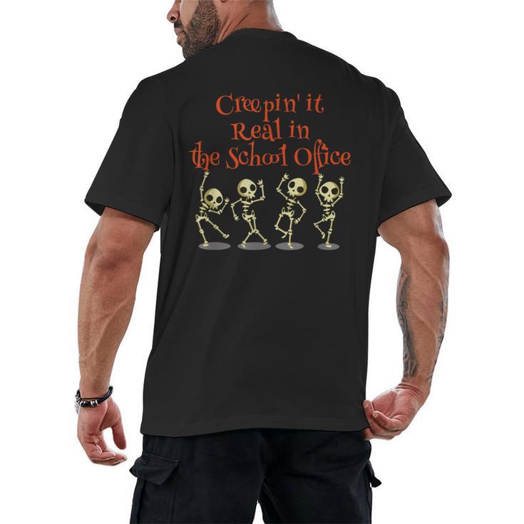 School Office Clerk Creepin' It Real HALLOWEEN Teacher Shirt Men's Back Print T-Shirt