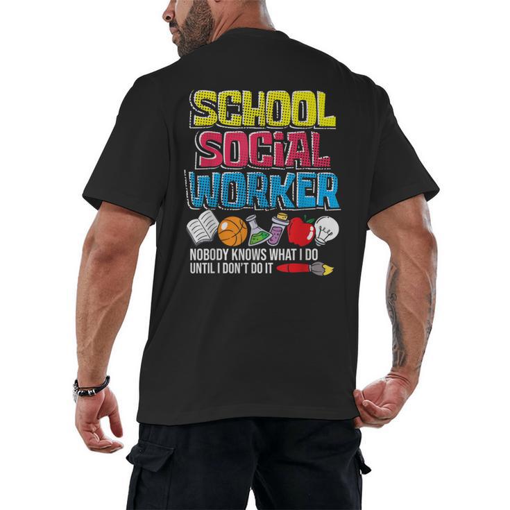School Social Worker Teacher Caseworker Public Servant LSW Men's Back Print T-Shirt
