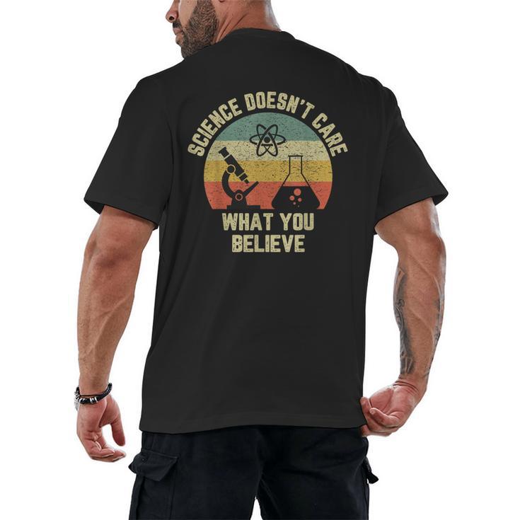 Science Doesn't Care What You Believe Science Teacher Men Women Kids Men's Back Print T-Shirt