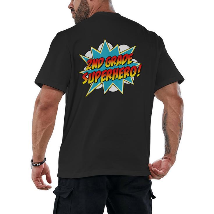 Second Grade Superhero Teacher Student 2nd Grade Comic Retro Men's Back Print T-Shirt