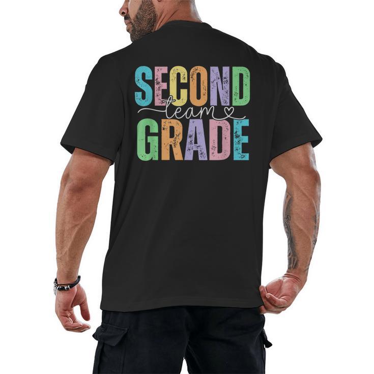 Second Grade Team Heart Teacher Student Back To School Girls Men's Back Print T-Shirt