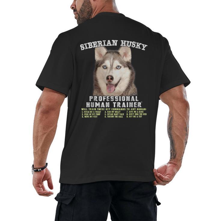 Siberian Husky Professional Human Trainer Men's Back Print T-Shirt