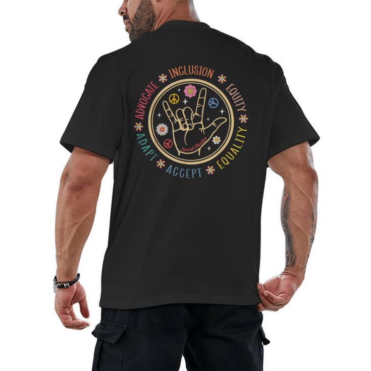 Special Education SPED Teacher IEP Advocate Inclusion Autism Men's Back Print T-Shirt