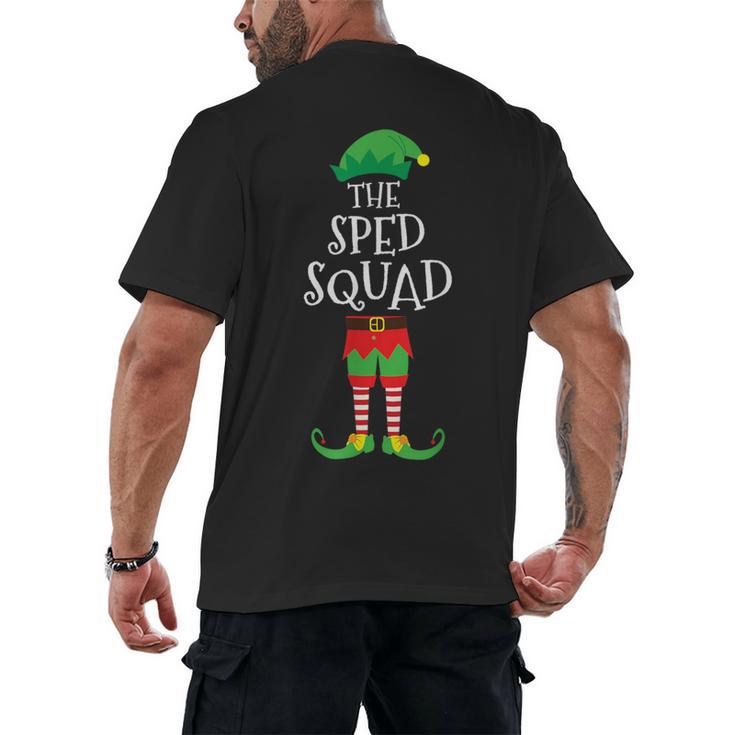 SPED Squad Elf Teacher Matching Christmas Party Pajama Men's Back Print T-Shirt