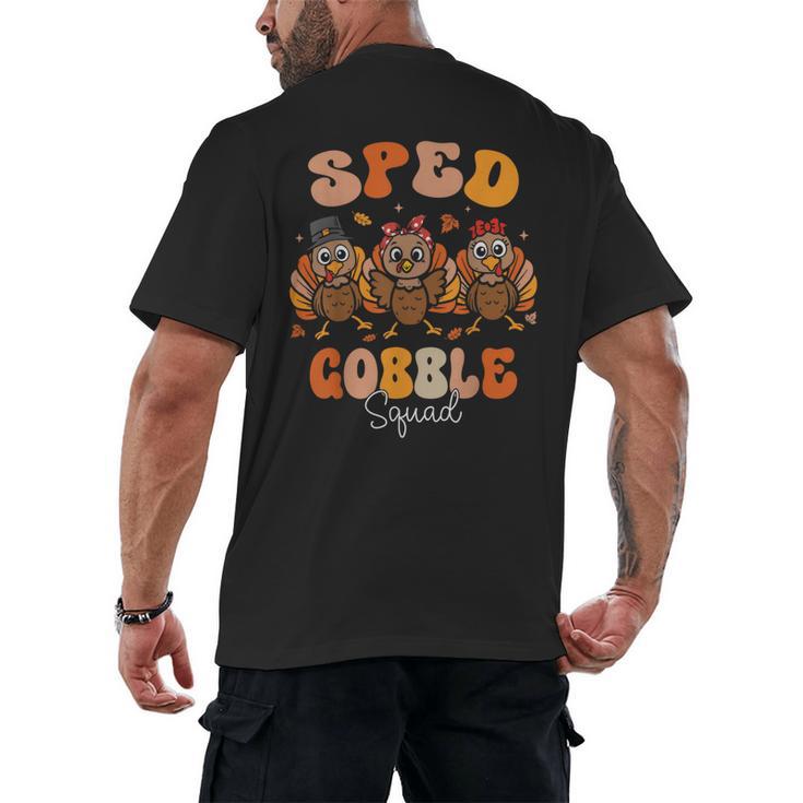 Sped Teacher Gobble Squad Thanksgiving Special Education Men's Back Print T-Shirt
