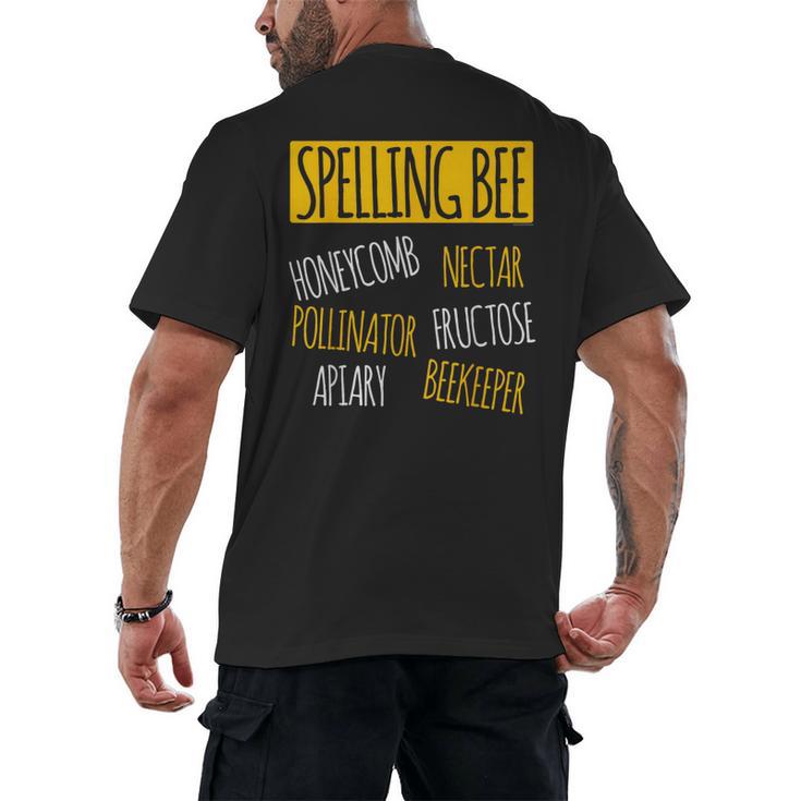 Spelling Bee Halloween Pun Costume Beekeeper Teacher Men's Back Print T-Shirt