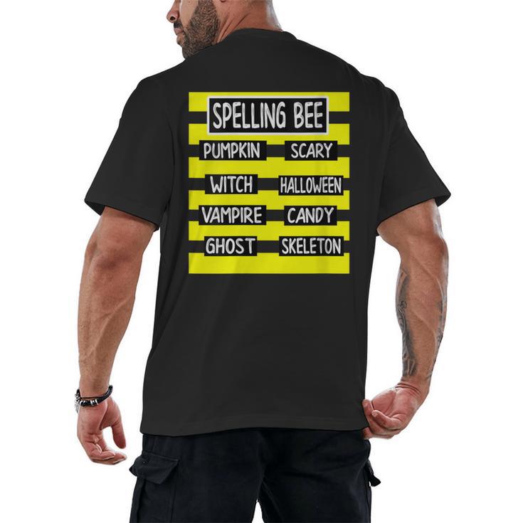 Spelling Bee Pun Halloween Costume For Teachers Men's Back Print T-Shirt