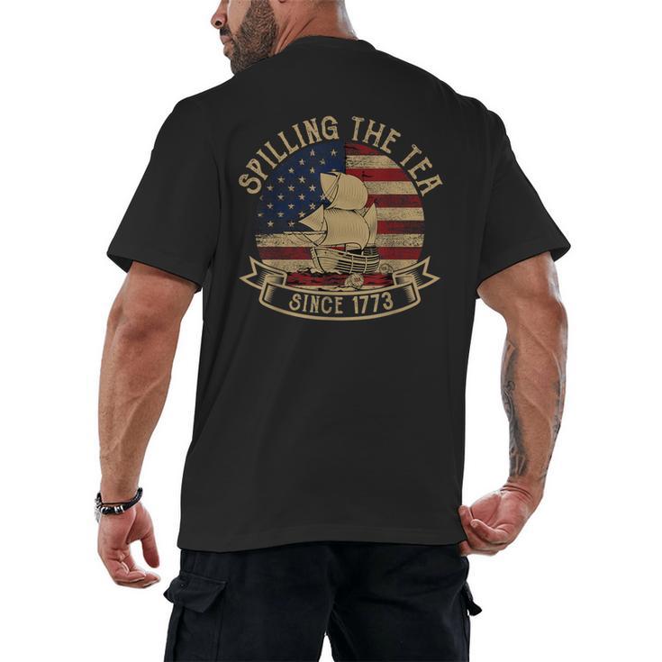 Spilling The Tea Since 1773 American History Teacher Vintage Men's Back Print T-Shirt