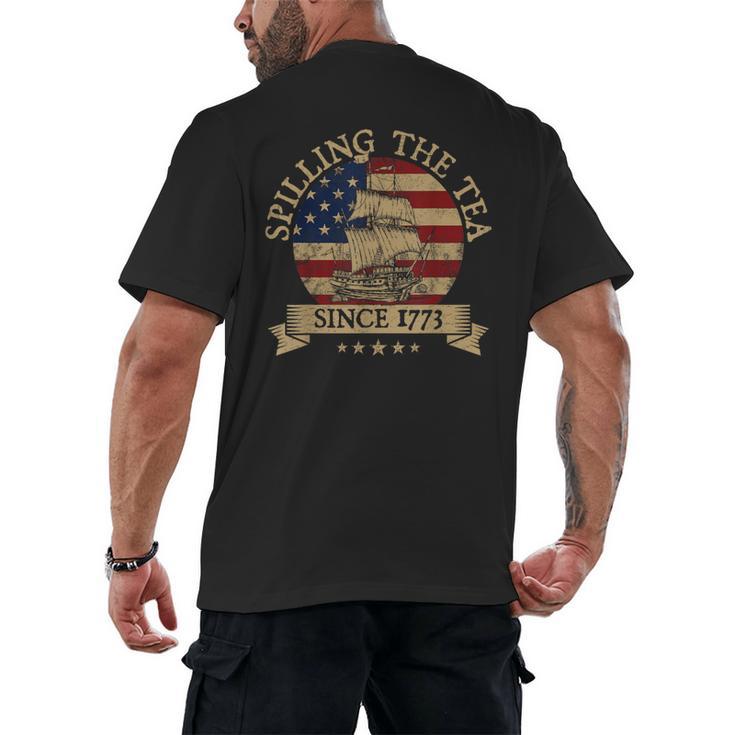 Spilling The Tea Since 1773 Vintage Us History Teacher Men's Back Print T-Shirt