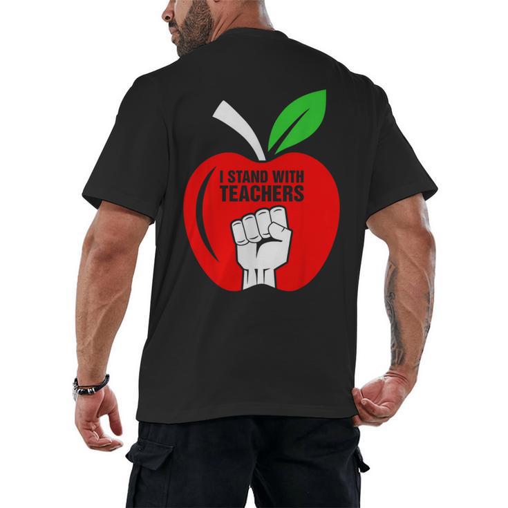 I Stand With Teachers Tshirt Men's Back Print T-Shirt