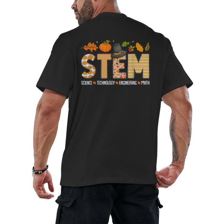 STEM Teacher Thanksgiving Grateful Educator Science Class Men's Back Print T-Shirt