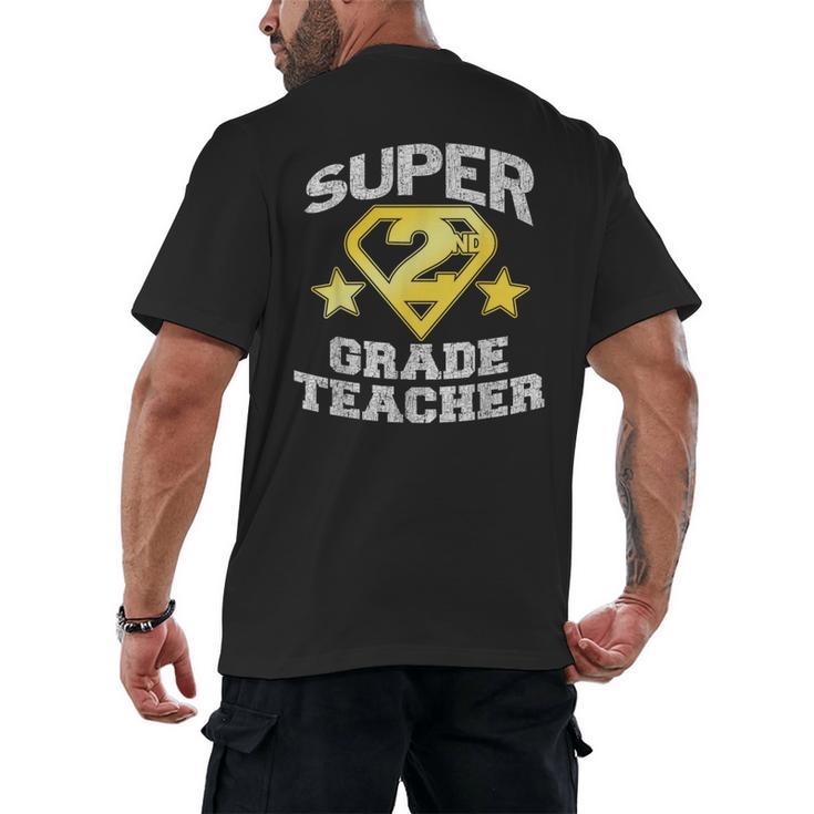Super 2nd Grade Teacher Hero Men's Back Print T-Shirt