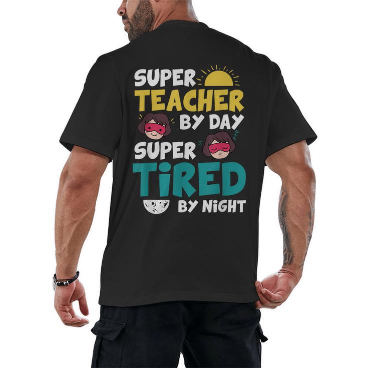 Super Hero Teacher Superheroes Men's Back Print T-Shirt