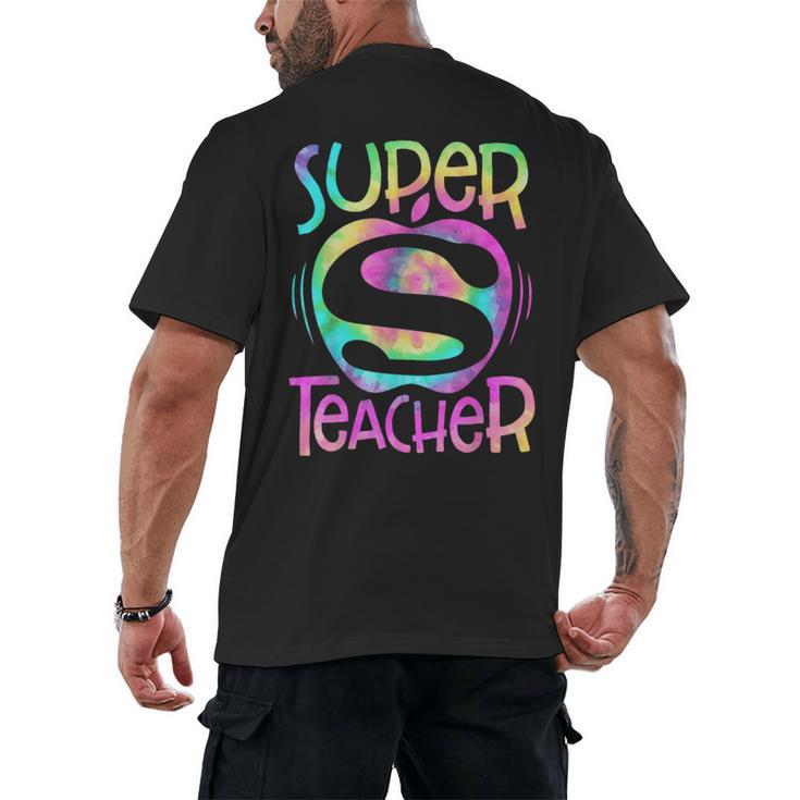 Super Teacher Back To School Apple Tie Dye First Day Men's Back Print T-Shirt