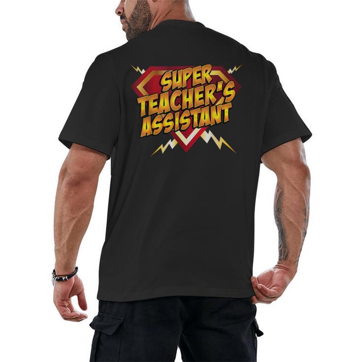 Super Teacher's Assistant Educational Superhero Men's Back Print T-Shirt