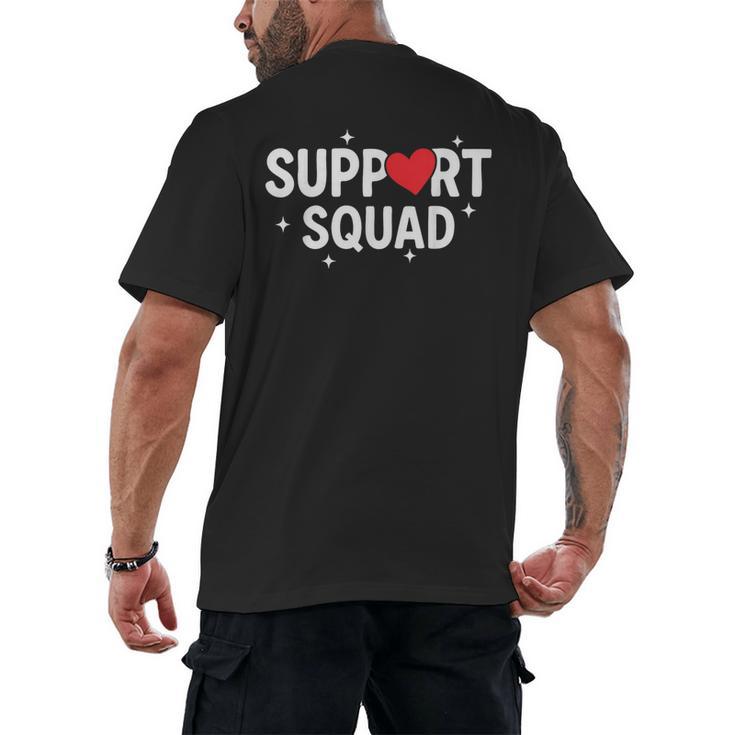 Support Squad Cute Heart Supportive Teacher Team Member Men's Back Print T-Shirt