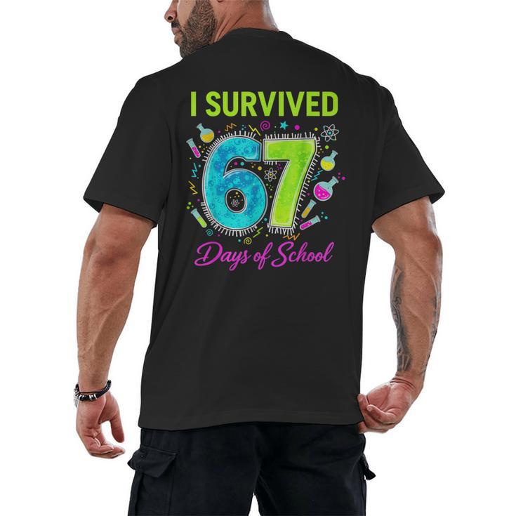 I Survived 67 Days Of School 67 Meme Science Teacher Men's Back Print T-Shirt