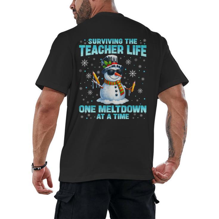 Surviving The Teacher Life Pjs Pajamas Christmas Xmas Teache Men's Back Print T-Shirt