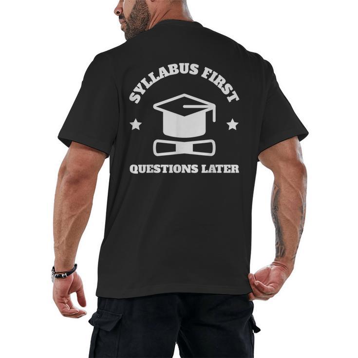 SYLLABUS PROFESSOR TEACHER Men's Back Print T-Shirt