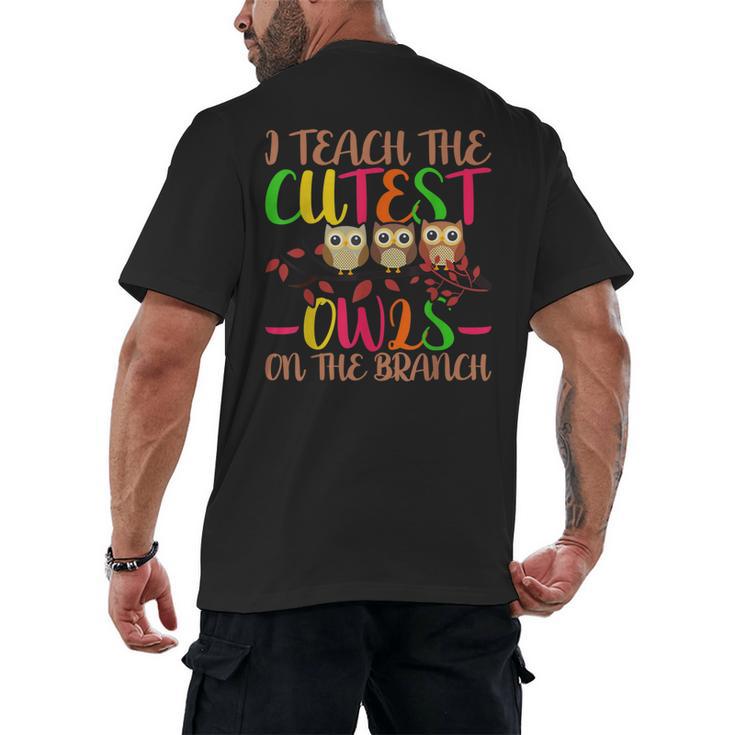 I Teach The Cutest Owls Christmas Or Teachers Day Men's Back Print T-Shirt