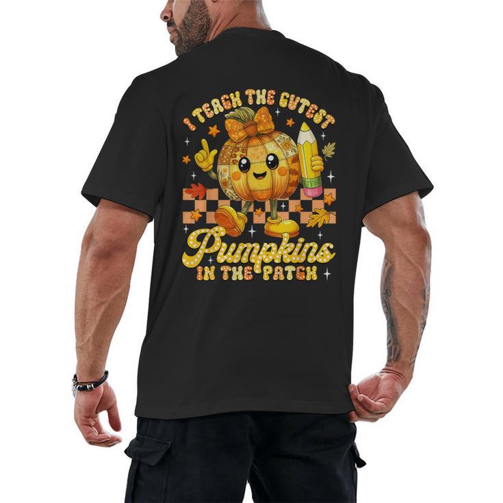 I Teach The Cutest Pumpkins In The Patch Teacher Halloween Men's Back Print T-Shirt