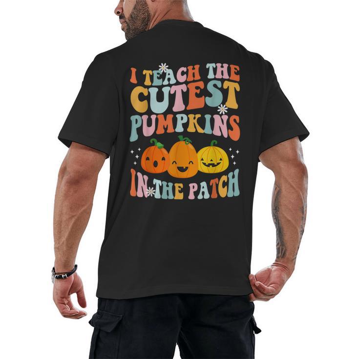 I Teach The Cutest Pumpkins In The Patch Teacher Men's Back Print T-Shirt