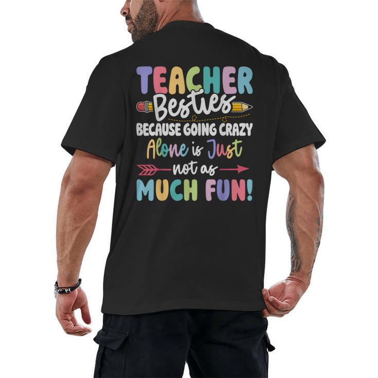 Teacher Besties Matching Teacher Besties Men's Back Print T-Shirt