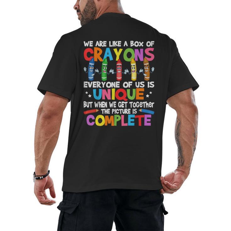 Teacher We Are Like a Box Of Crayons For Men Women Kids Men's Back Print T-Shirt