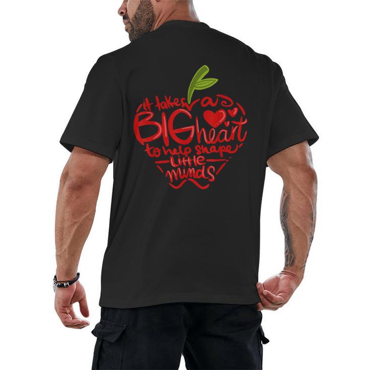 Teacher Day T Shirt Appreciation Day Apple Teach Learn Men's Back Print T-Shirt
