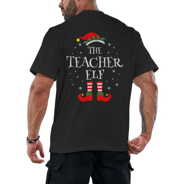 The Teacher Elf Christmas Family Matching Group Xmas Men's Back Print T-Shirt