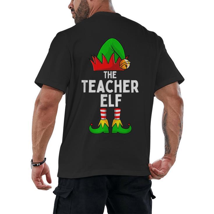 Teacher Elf Matching Family Christmas Women Men Men's Back Print T-Shirt