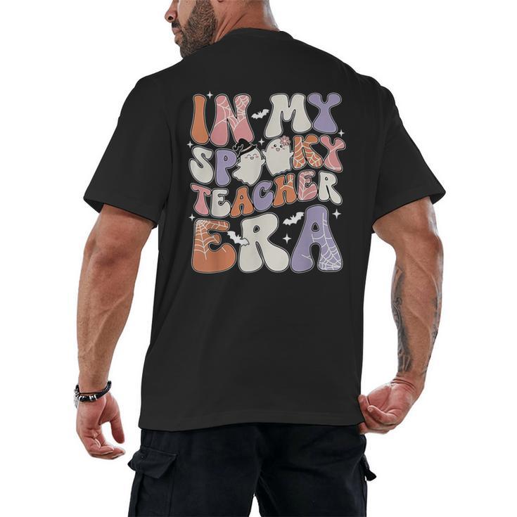 Teacher Halloween In My Spooky Teacher Era Retro Groovy Men's Back Print T-Shirt