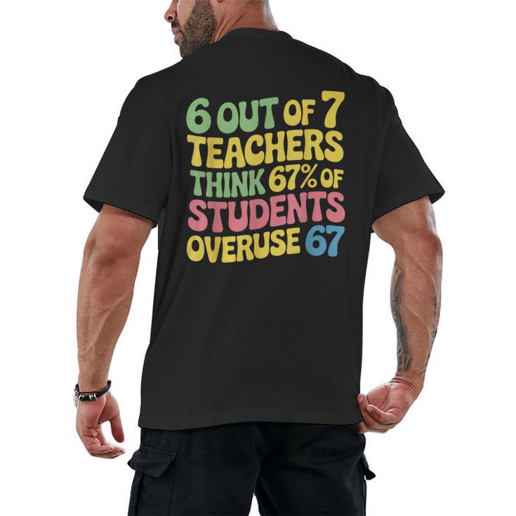 Teacher Overuse 67 Teacher Men's Back Print T-Shirt
