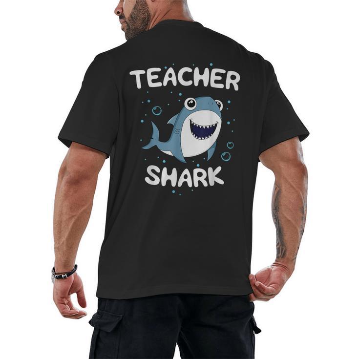 Teacher Shark Teaching Back To School Kindergarten Men's Back Print T-Shirt