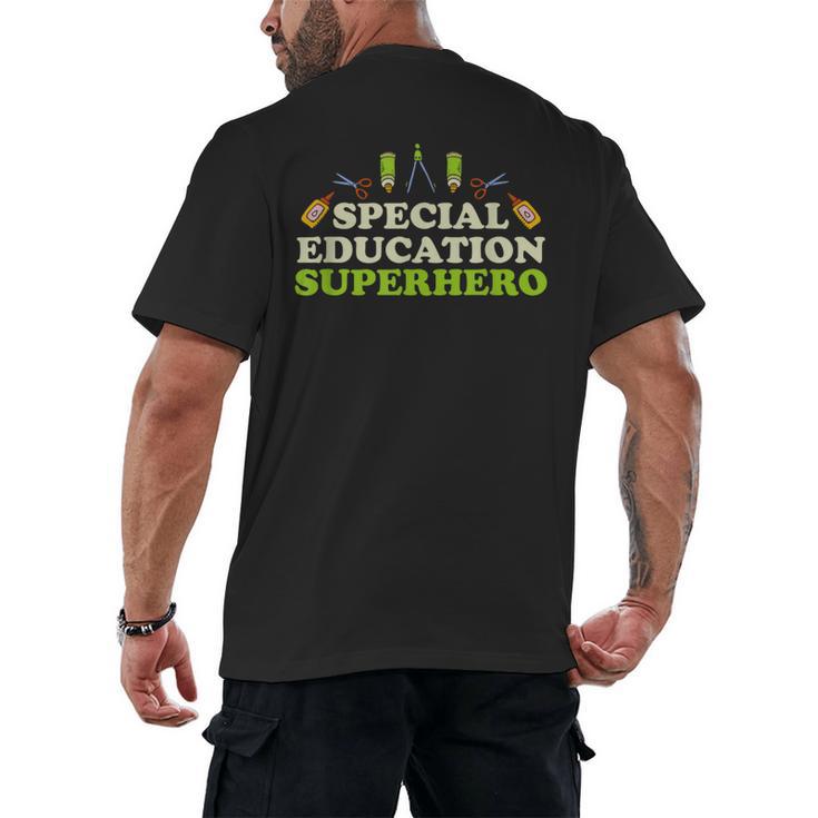 Teacher Superhero Student Educator Special Education Men's Back Print T-Shirt