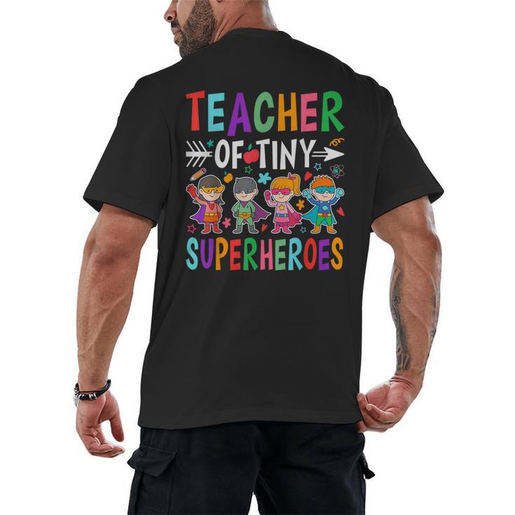 Teacher Of Tiny Superheroes Men's Back Print T-Shirt