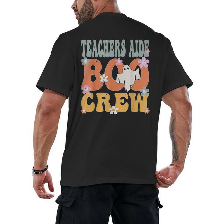 Teachers Aide Boo Crew Ghost Groovy Halloween For Women Men's Back Print T-Shirt