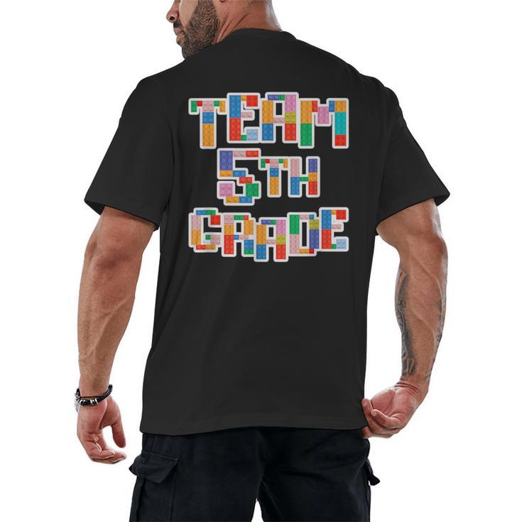 Team 5th Grade Building Blocks Bricks Theme Teacher Team For Men Women Kids Men's Back Print T-Shirt