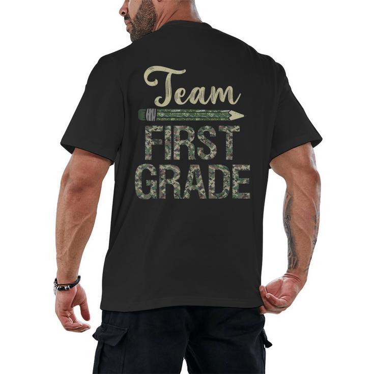 Team First Grade Camo 1st Grade Teacher Camouflage Men's Back Print T-Shirt