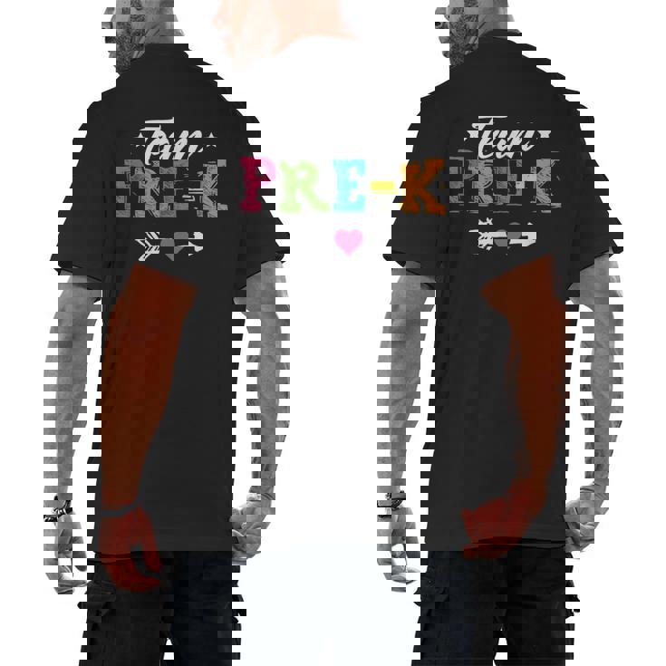 Team Pre-K Shirt PreSchool Teacher Student Back To School Men&#x27;s Back Print T-Shirt