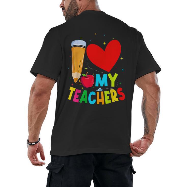 Teens Graduation I Heart My Teachers I Love My Teachers Men's Back Print T-Shirt