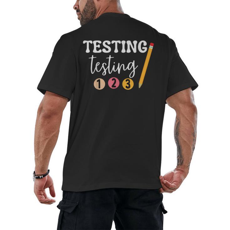 Testing Testing 123 Cute Math Teacher Student Test Day Men Women Girls Kids Men's Back Print T-Shirt