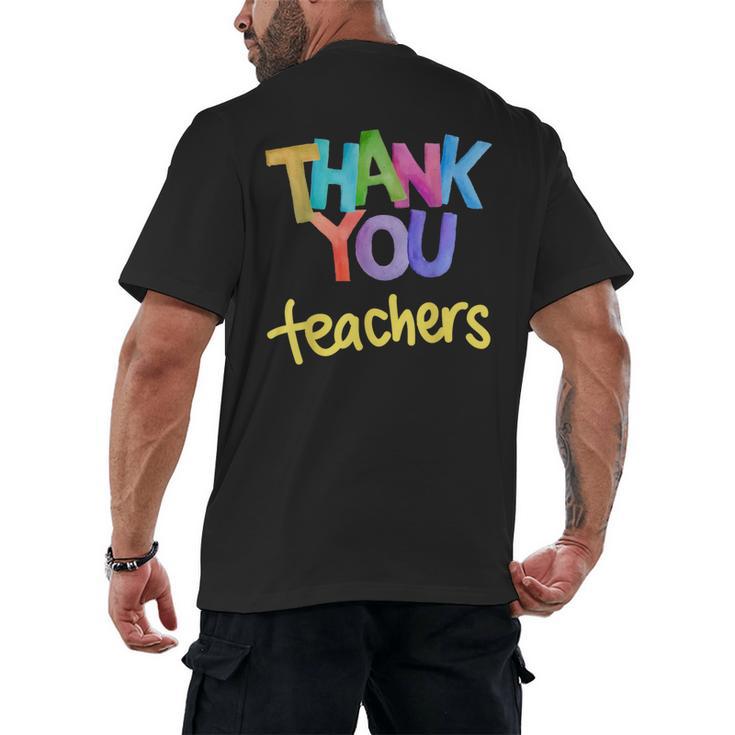 Thank You Teacher Appreciation Graduation Men Women Girls Kids Men's Back Print T-Shirt