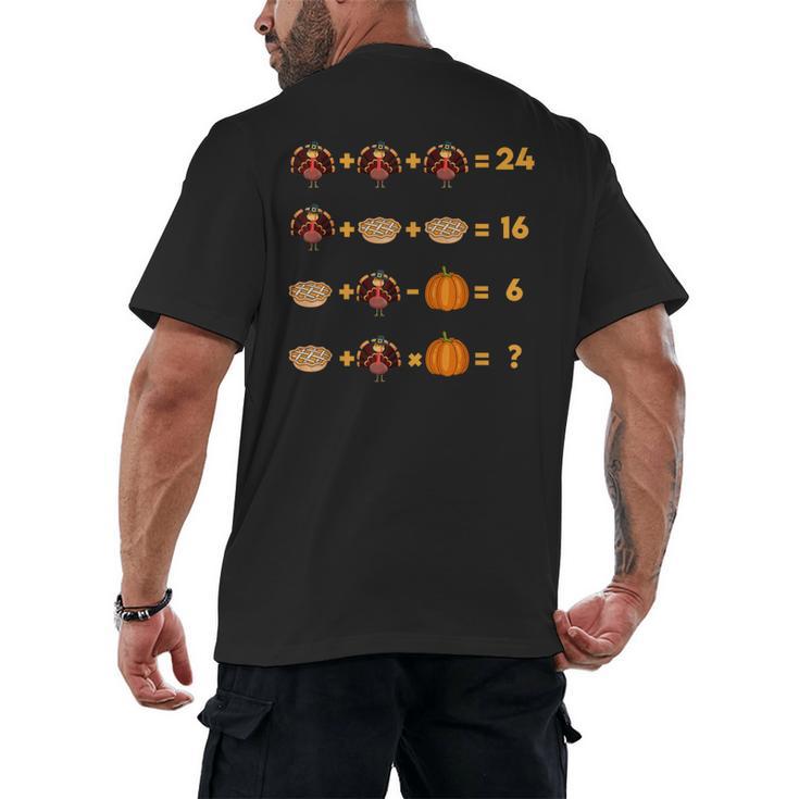 Thanksgiving Order Of Operations Turkey Quiz Math Teacher Men's Back Print T-Shirt