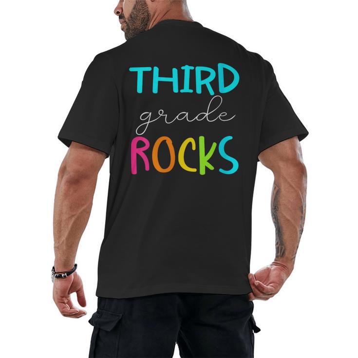 Third Grade Rocks Shirt Team 3rd Grade Teacher Men's Back Print T-Shirt