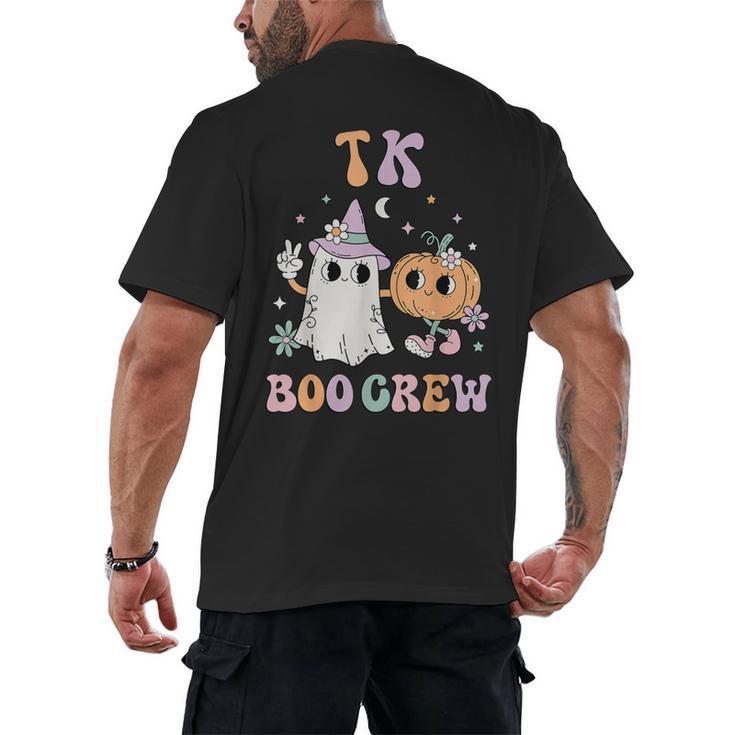 TK Boo Crew Retro Groovy Halloween Floral Ghost TK Teacher Men Women Kids Men's Back Print T-Shirt