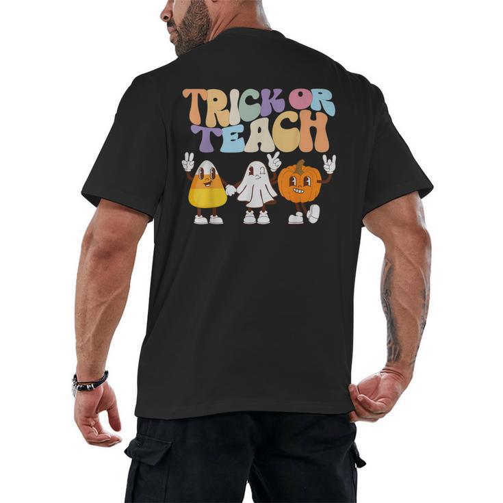 Trick Or Teach Cute Halloween Teacher Men's Back Print T-Shirt