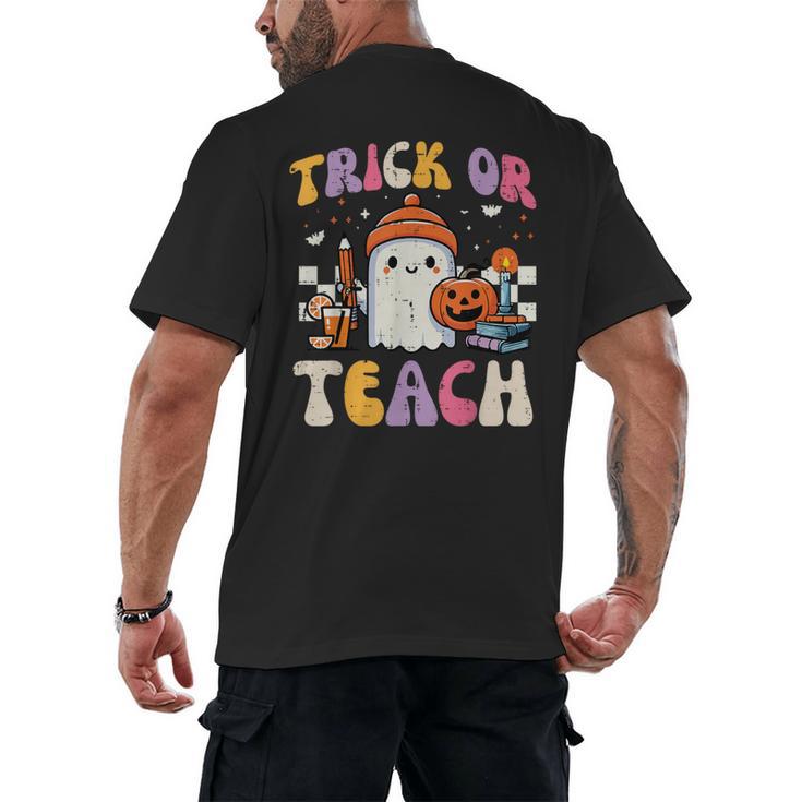Trick Or Teach Ghost Teacher School Halloween Men Women Men's Back Print T-Shirt