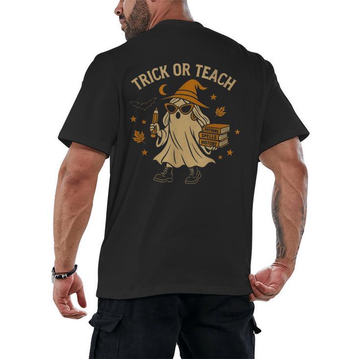 Trick Or Teach Halloween Teacher Men's Back Print T-Shirt